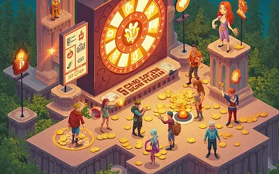 Kinder spielen auf bunten Spielgeräten