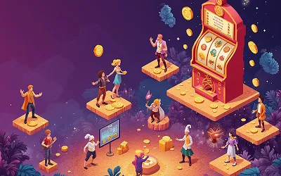 Kinder klettern auf einer Spielplatzstruktur